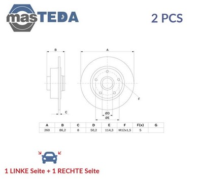 0 986 479 708 BREMSSCHEIBEN SATZ HINTEN BOSCH 2PCS NEU OE QUALITÄT