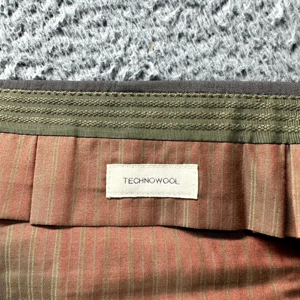 Incotex Dress Pant Mens 50 Brown Techno Wool Business Pattern 30 Formal 35x34 - Image 3 of 4