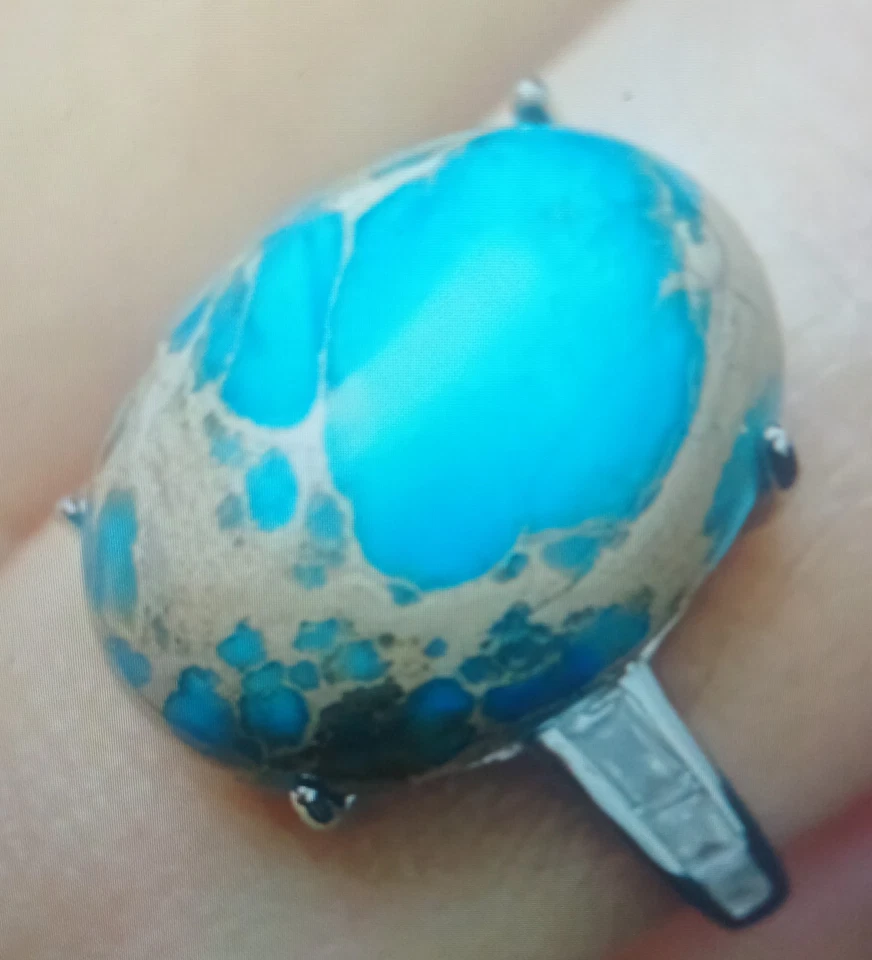 Verstellbarer Ring 12x 16 blauer Tuerkis verstellbare Gròeße