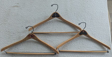 Lot of 3 Vintage Quality Wood Clothes Hangers - Labels