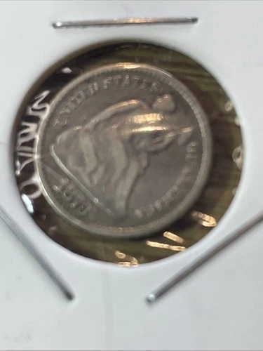 1873-P Seated Liberty Half Dime AI Graded F-twelve Low Mintage 90% Fine Silver