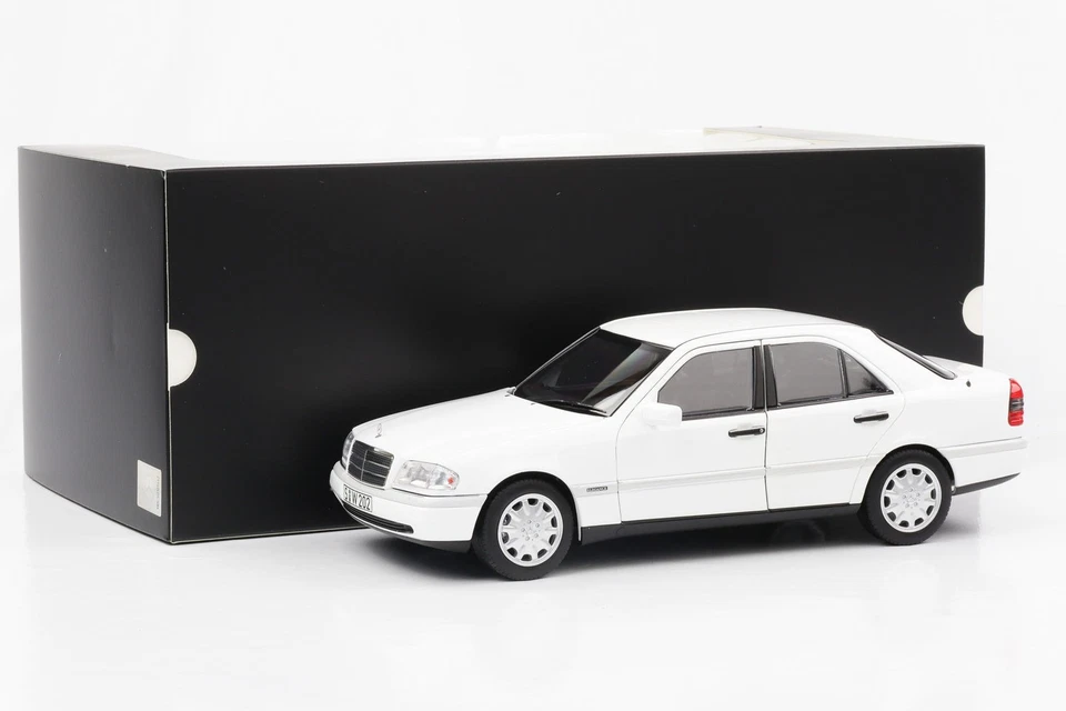 1:18 Mercedes-Benz C 200 W202 Sedán 1996 Blanco Polar Norev Dealer Limitado - Imagen 4 de 4
