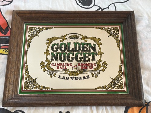 Vintage 1980s Golden Nugget Las Vegas Gambling Hall Rooming House Pub Mirror