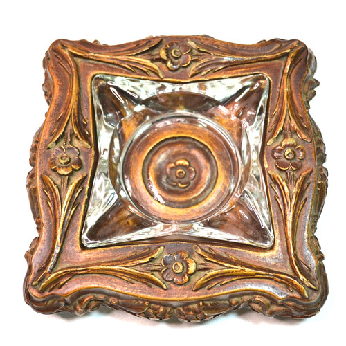 Rare 1974 Vintage Jaru California Pottery 2 Piece Ashtray