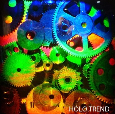Holographie, Hologramm, 3D Bild,Zahnräder, Gears, Rarität history