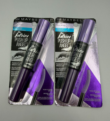 2 PACK Maybelline The Falsies Push Up Angel Waterproof Mascara #504 Very Black