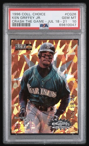1996 COLLECTOR'S CHOICE CRASH THE GAME JUL 18-21 #CG26 KEN GRIFFEY JR. PSA 10
