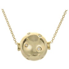 .8 Carat Diamond Yellow Gold Ball Pendant Necklace