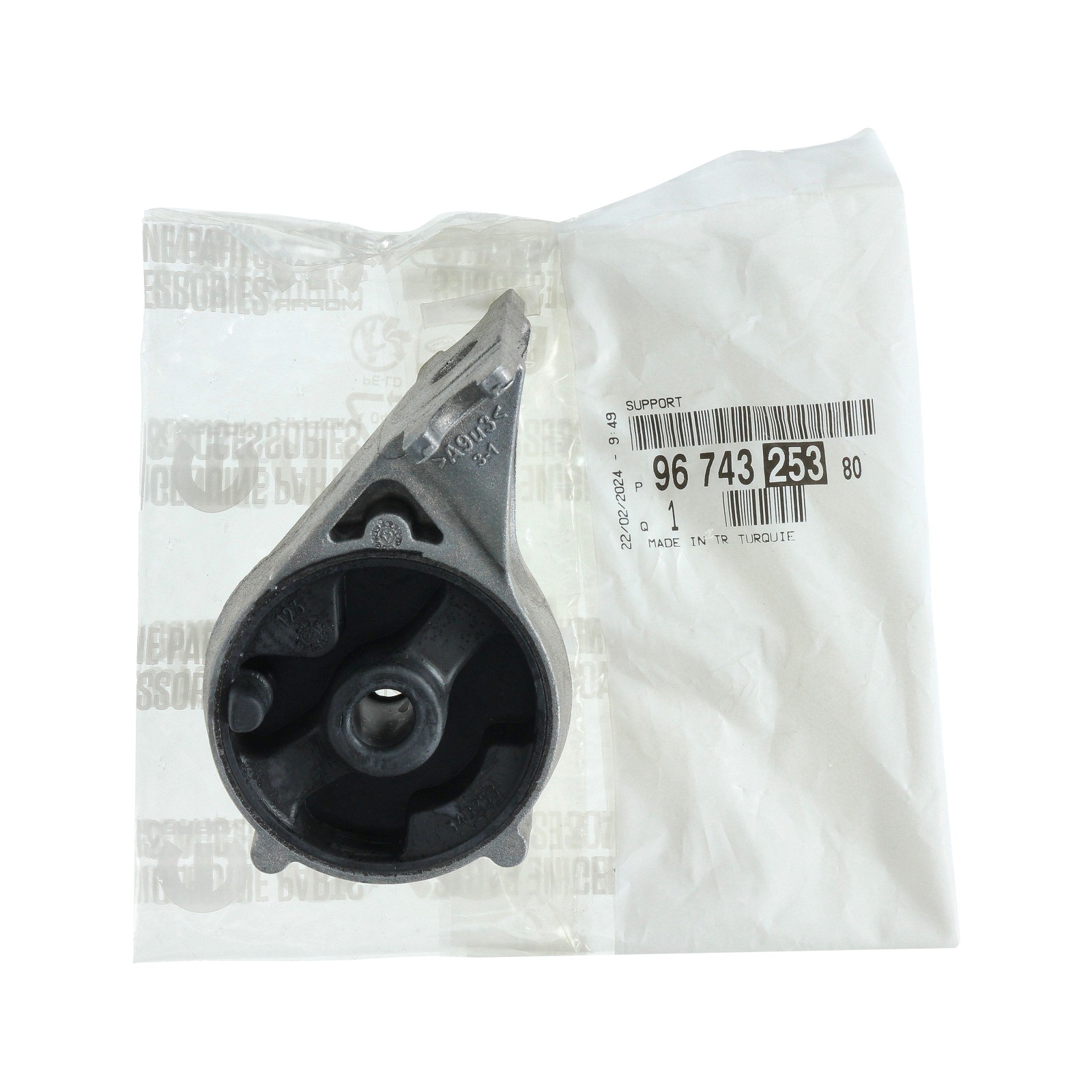Fixation pot d'échappement 9674325380 contre les vibrations pour Peugeot 3008 II et Grandland X