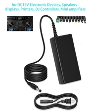 15V Adapter for Electronic Devices, Speakers, displays, Printers, DJ Controllers