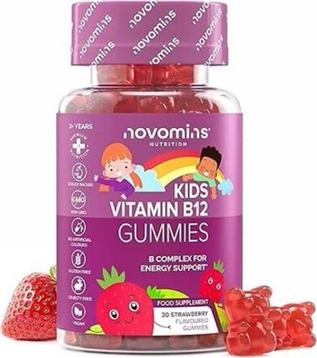 Vitamin B12 Kinder Gummibärchen - mit B12, B1, B2, B6, Biotin, C - 30 vegane Stk