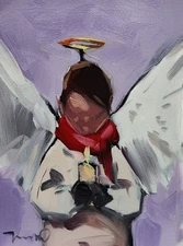 Jose Trujillo Fine Art PRINT 16x20" Collectible Xmas Angel Child Modern Art