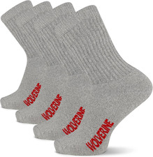 Mens Cotton Boot Crew Socks with Breathable Cotton Gray Heather 4Pack