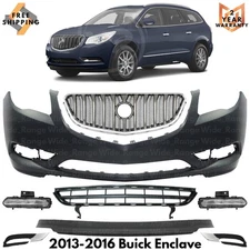 Front Bumper Cover Fascia & Grille Assembly Kit For 2013-2016 Buick Enclave