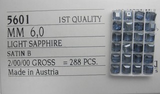 24 BEADS #5601 SWAROVSKI BEADS 6MM LIGHT SAPPHIRE SATIN