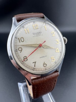Silvana Automatic Vintage 35mm Herren Uhr 17 Jewels Incabloc Swiss Made läuft