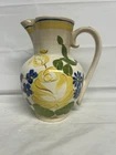 Vintage Red Wing Pottery Ceramic Pitcher “Brittany” Floral Hand Painted 8.5”