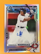 Emmanuel Rodriguez Bowman Chrome 2021 Refractor /499 Auto