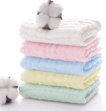 Muslin Cloths for Baby 5 Pack UK Company Burp Cloths Newborn Essentials 100% Cot 2.62 per nappy