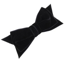 Chanel Ribbon Velour Brooch Women Black One Size