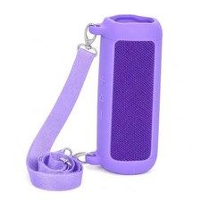 Silicone Case for JBL Flip 7 with Shoulder Strap Carabiner- - Flexible Purple