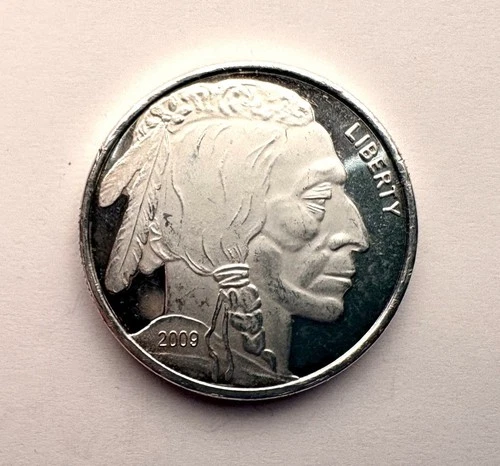 2009 1 oz .999 Silver Buffalo Round Indian Head Bullion C-023