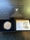 2021-W American Silver Eagle 1 Oz. Uncirculated Coin / ASE & OGP & COA