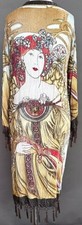 BEIGES MUCHA ARTDECO STEVIE NICKS STYLE VELVET GYPSY BOHO DELUXE DUSTER OOAK