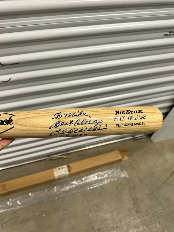 Bate de béisbol Rawlings Adirondack Big Stick firmado por Billy Williams - autografiado Foto 2 de 3