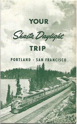 1952 Southern Pacific SHASTA DAYLIGHT Train Map Brochure Portland San Francisco