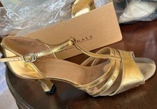 DANCE Shoes Gold Ballroom Shoe Tango size 8 1/2 West Coast Swing Latin