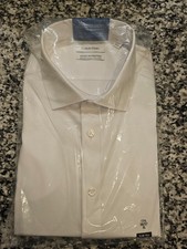 Calvin Klein Infinite Slim Fit Dress Shirt White 17.5 XL Slim Tall NEW