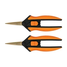 6 In. Titanium Micro-Tip Pruning Shears with Softgrip Handles (2-Pack)