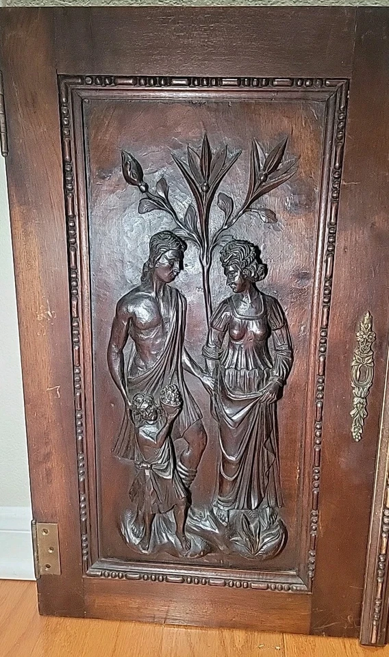 PAIR Stunning French Renaissance, Relief Carved Doors~ 1800's  - Image 2 of 4