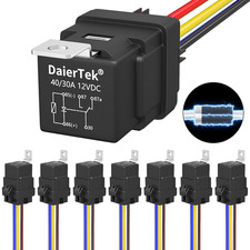 8 Pack 12V Relay with Built-In Diode  12 AWG Harness Socket 30A/40A Heavy Duty