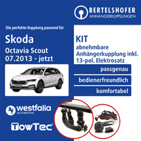 FüR Skoda Octavia Scout III Typ 5E 07.2013-Jetzt AHK Abn. +13Pol Spez E-Satz PKW