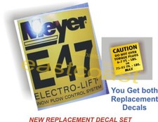 2 Snow Plow Decals - 1 Mini Torque New 1 Meyer E47 Pump New Sticker Mp1 E-47