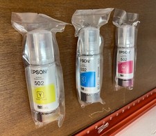 Epson 502 Combo Pack Supertank Ink Cyan Magenta Yellow New Genuine SEALED