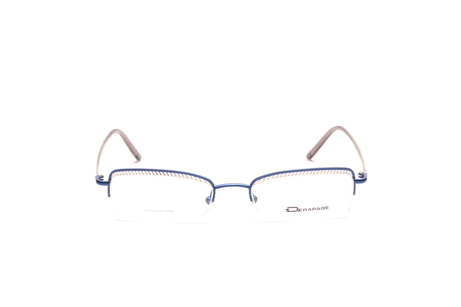 Аппликатор Brille Fassung Halbrand Blau Silber klein Damen Modern 49-18 мм B6