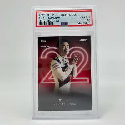 PSA 10 - /10 Yuki Tsunoda - Drivers - Rookie Card - Red - 2021