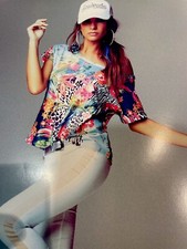 DENNY ROSE FELPA estiva art. 45dr62020 fantasia Tropicale tg. M con spilla