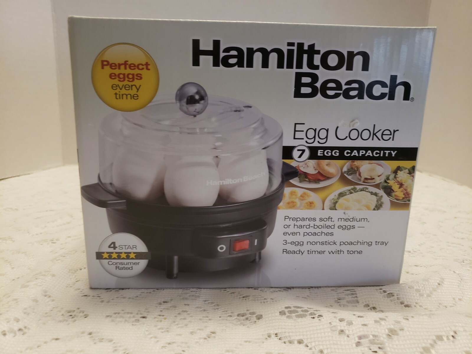 Hamilton Beach Electric Egg Cooker and Poacher for Soft, Hard Boiled or