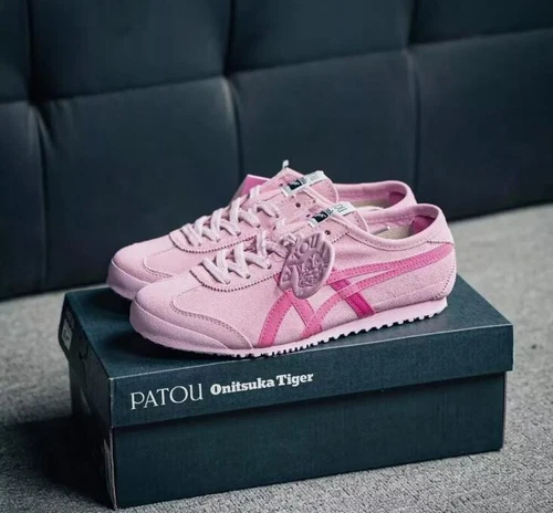 ASICS Unisex Patou x Onitsuka Tiger MEXICO 66 Rosa antiscivolo e resistente all'usura top basso