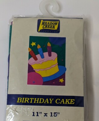 Birthday Cake Mini Flag 11x15 by Meadow Creek Mailbox Window or Garden Flag New