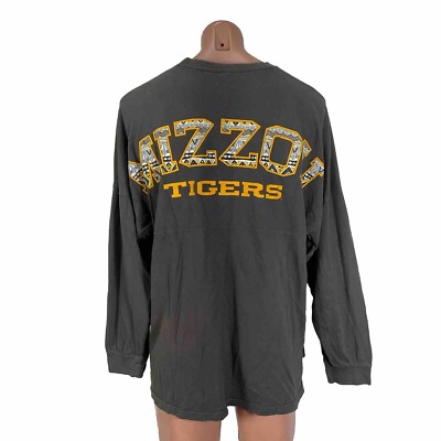 Mizzou Tigers Brown Pressbox Spirit Oversized Long Sleeve T-Shirt L