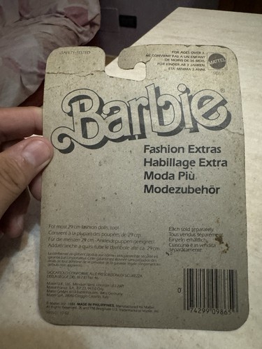 Set Outfit Barbie Mattel 1984 Fashion Extras nuovo in blister da collezione - Foto 4 di 4