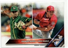 2016 Topps Update ANDREW TRIGGS GREG MAHLE ROOKIE COMBOS Athletics Angels