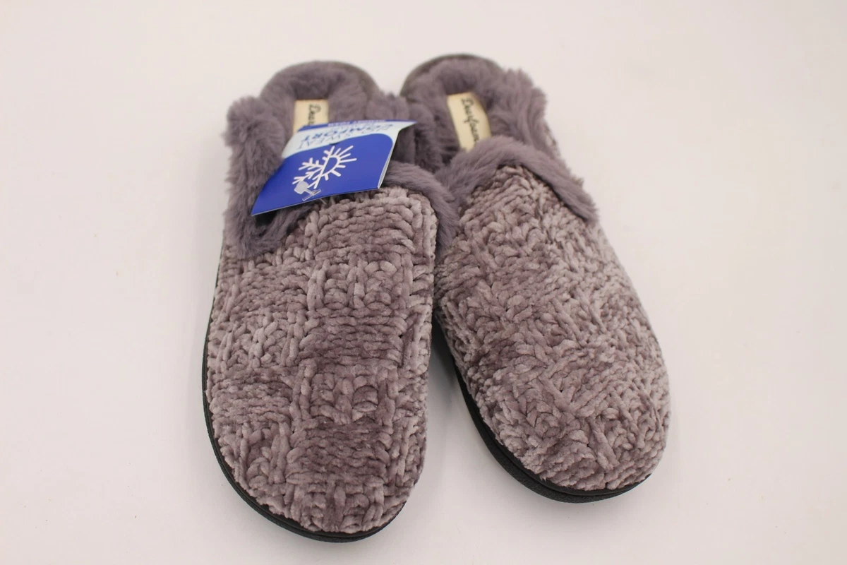 Women's dearfoams chenille cheap scuff slide slippers