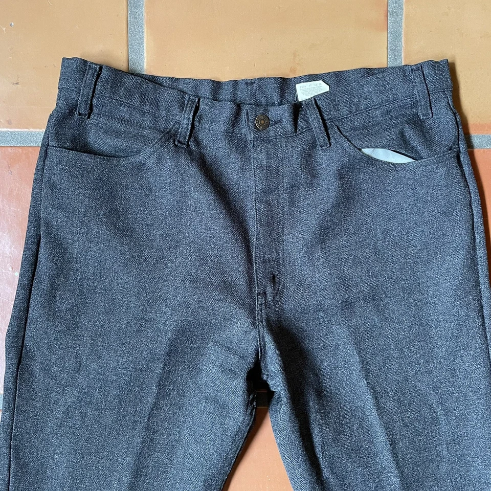 Vintage Levi Strauss Men’s 38x30 100% Polyester Pants Made In USA Black Tab EUC - Image 2 of 4