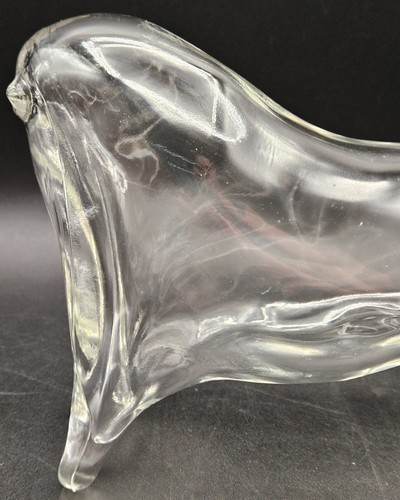 Vtg Bull Cow Shaped Clear Glass Bottle w/Cork Stopper Animal Shaped Decanter - Picture 6 of 8